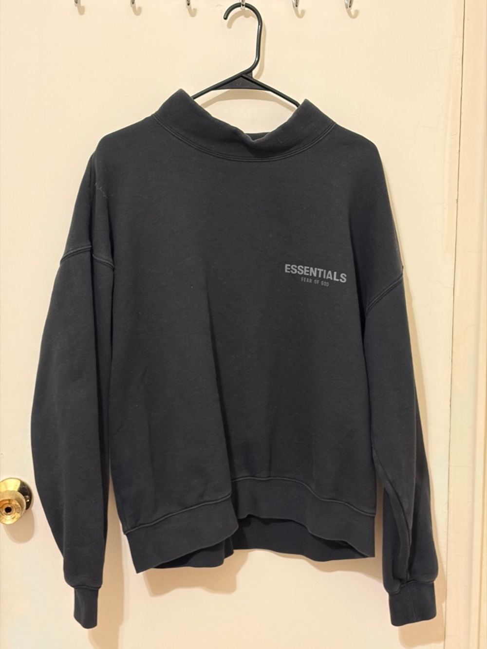Essentials Black Logo Sweatshirt with Care Tag